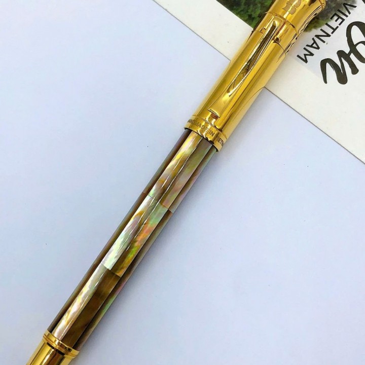 Brown Mississippi Pearl Signature Pen-Gold plated-GEMPEROR